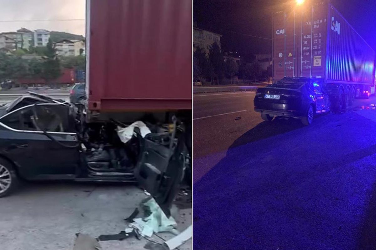 Tırın altına giren otomobilden acı haber! Baba ile oğlu hayatını kaybetti