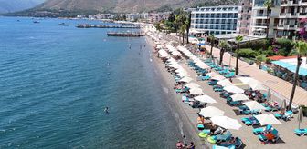 Muğla'nın turistik ilçelerindeki sahillerde sıcak hava yoğunluğu yaşanıyor