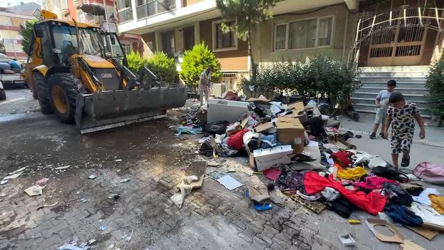 Municipal Team Cleaning Street