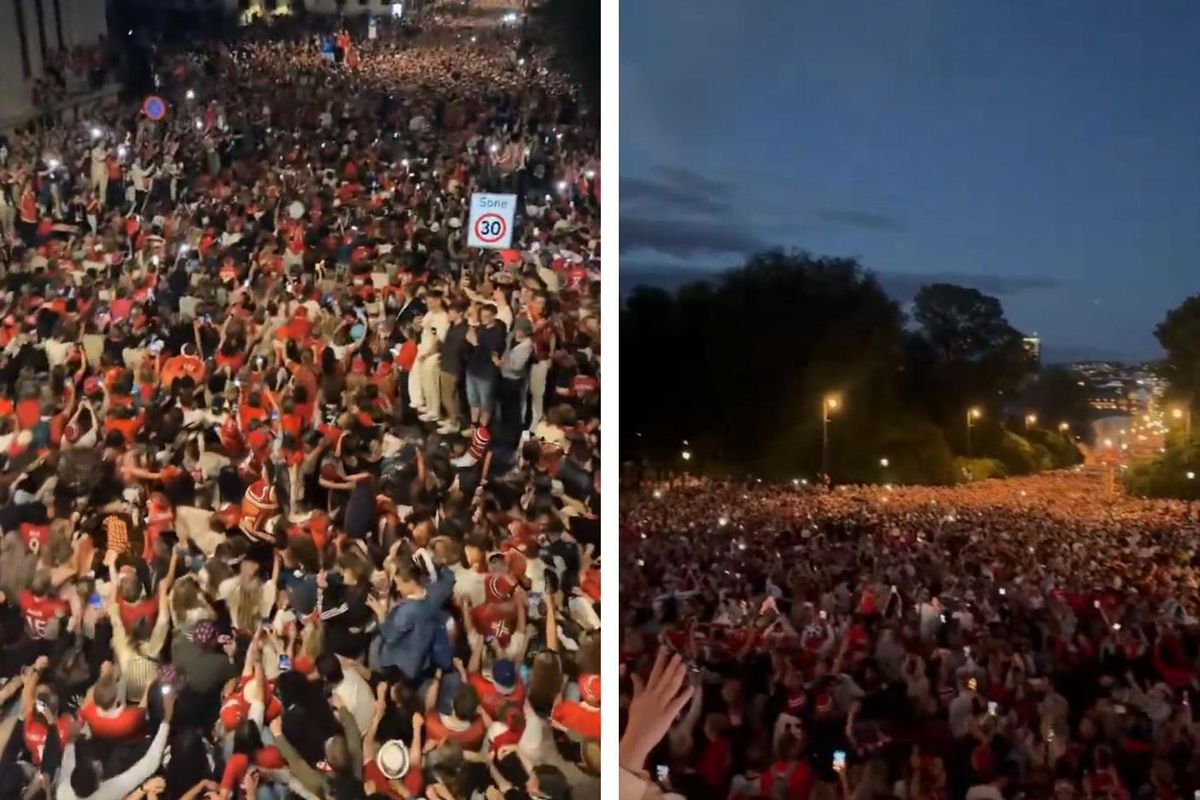 Norveçli taraftarların Brezilya'yı elemenin ardından Oslo sokaklarındaki kutlamaları.