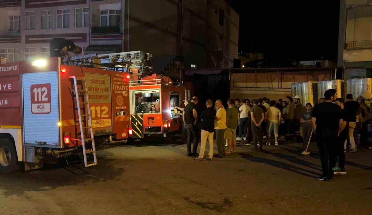 Samsun'un Tekkeköy ilçesinde bir boya deposunda çıkan yangın söndürüldü.