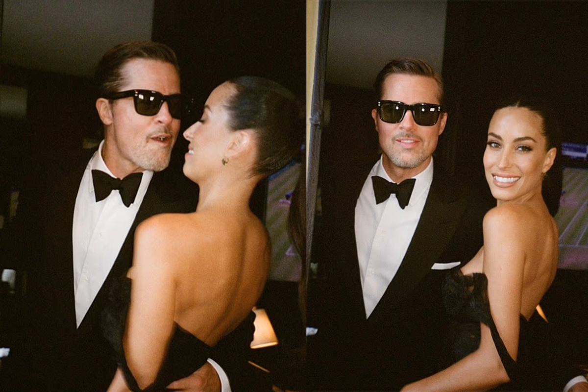Brad Pitt ve sevgilisi Ines de Ramon'un Instagram'da paylaşılan samimi bir fotoğrafı.