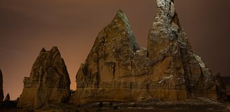 Kapadokya'nın güzelliği gece saatlerine de taşındı