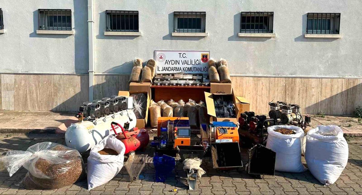 Köşk'te kaçak sigara imalathanesine operasyon: 350 kilo tütün ele geçirildi