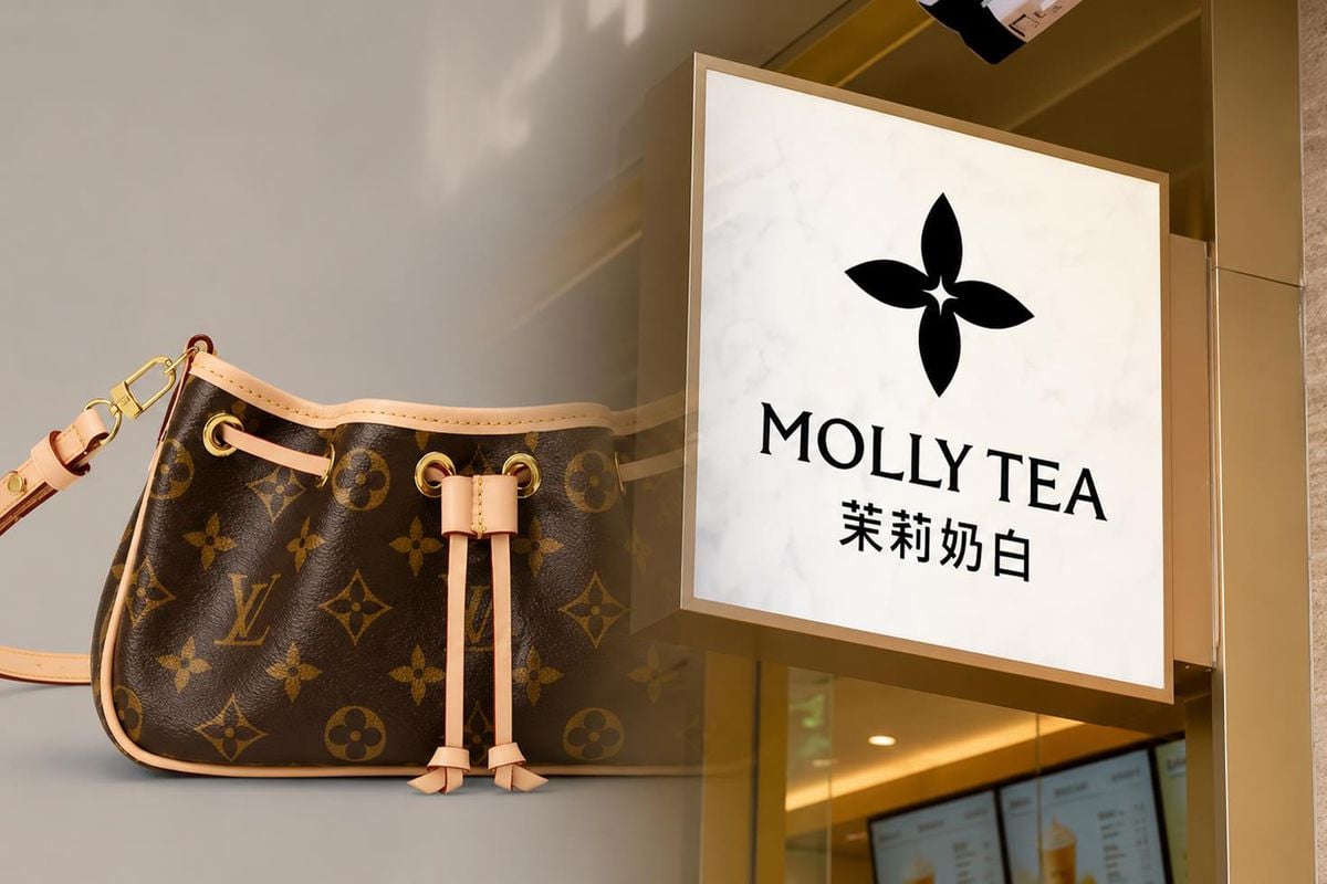 Louis Vuitton logosu ve Molly Tea logosunun karşılaştırılması