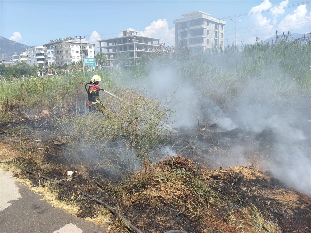 Mersin'de sazlık alanda çıkan yangın söndürüldü