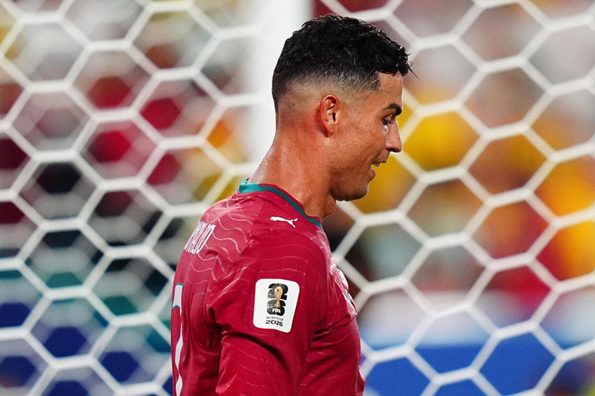 Cristiano Ronaldo, Portekiz Milli Takımı formasıyla sahada.
