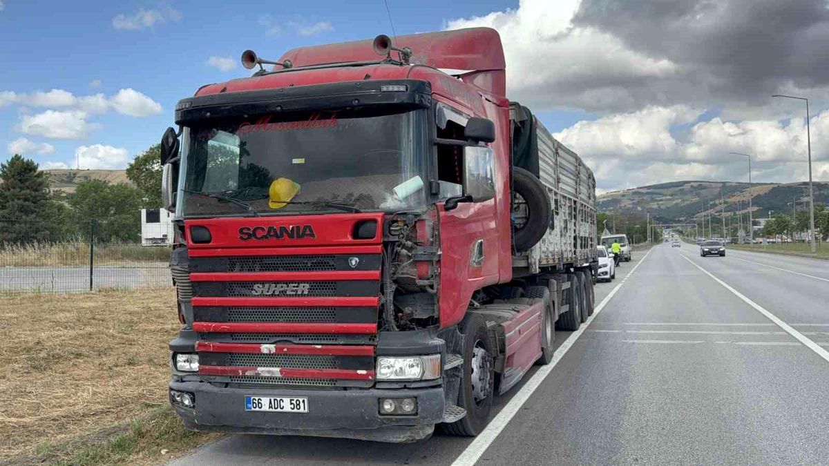 Tırın çarptığı dolmuşun sürücüsü yaralandı