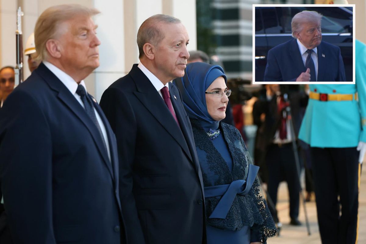 ABD Başkanı Donald Trump'ın Mehter Marşı'nı dinlerken "OK" işareti yaptığı an.