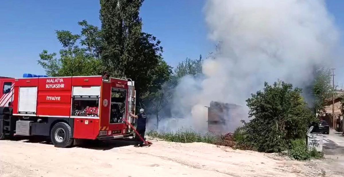 Malatya'da korkutan bahçe yangını