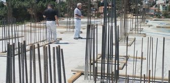 Merzifon'da okul inşaatı incelendi
