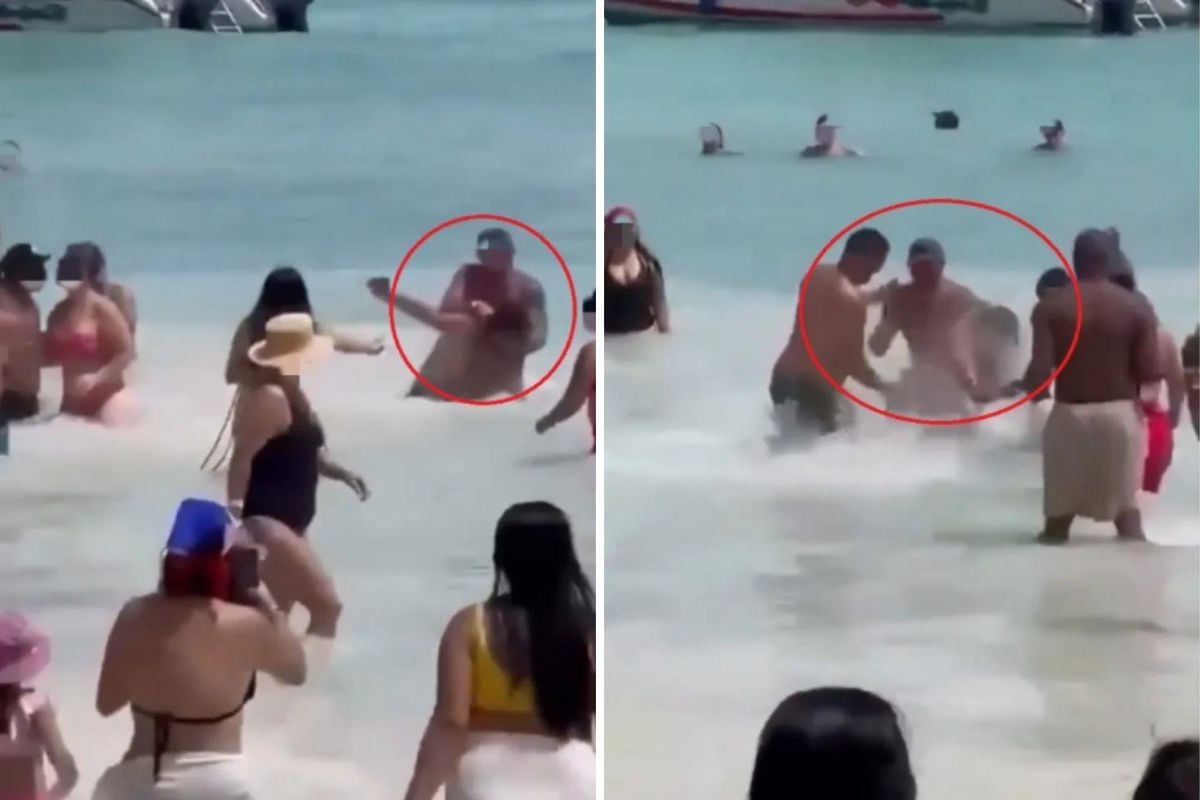 Saona Adası plajında yaşanan kavgaya dair genel bir kare
