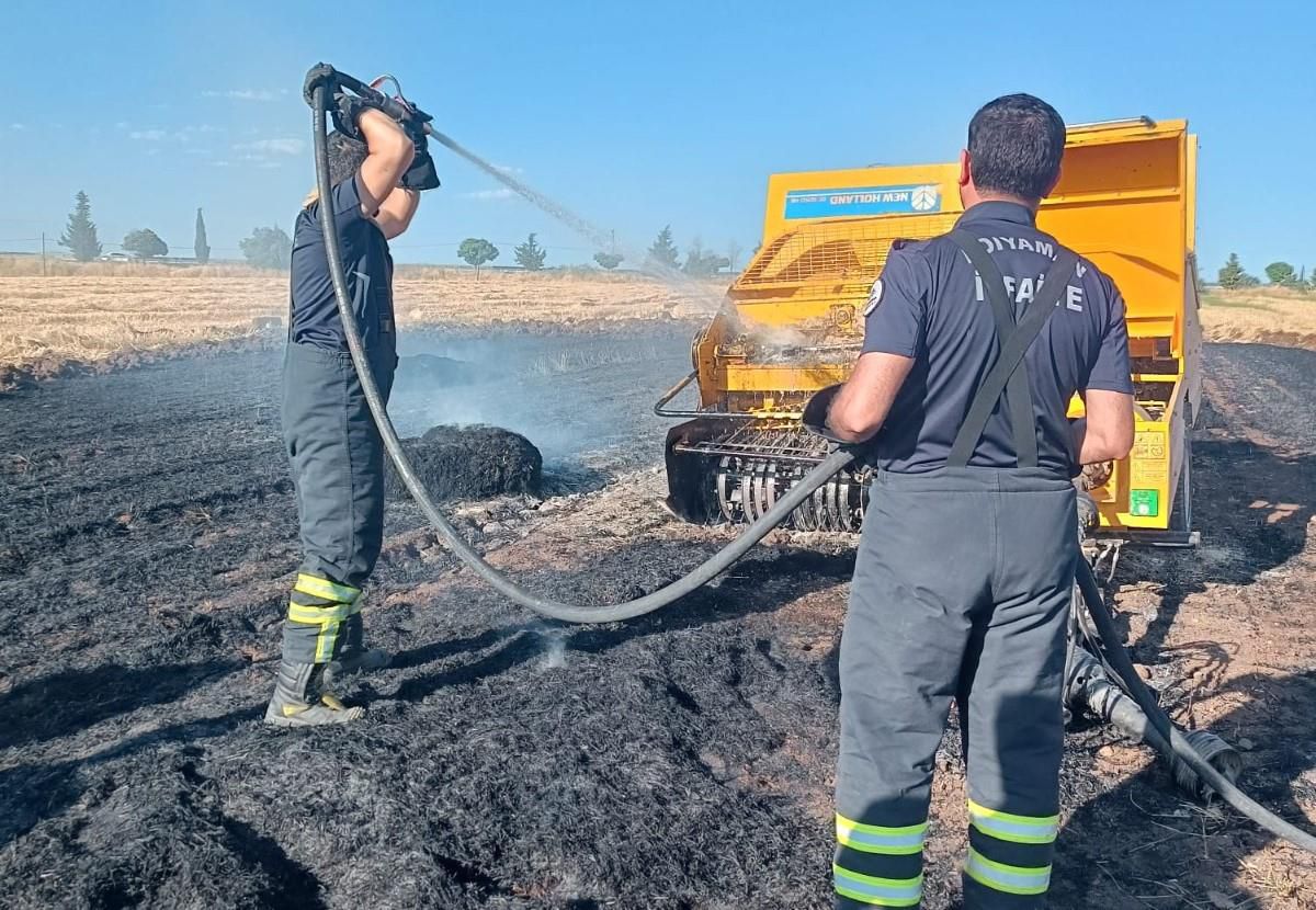 Adıyaman'da balya makinesinde çıkan yangın söndürüldü