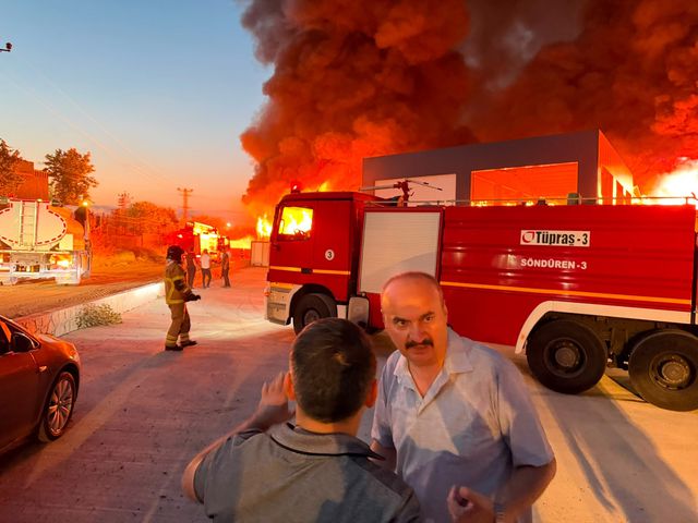 Firefighters at the scene