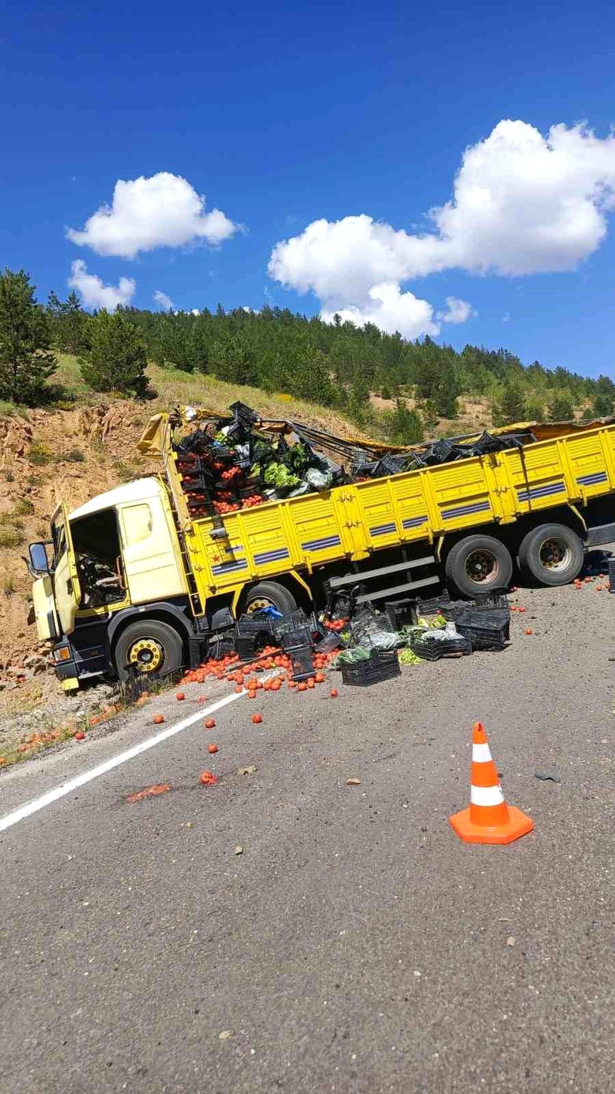 Gümüşhane'de sebze yüklü kamyon otomobile arkadan çarptı: 4 yaralı