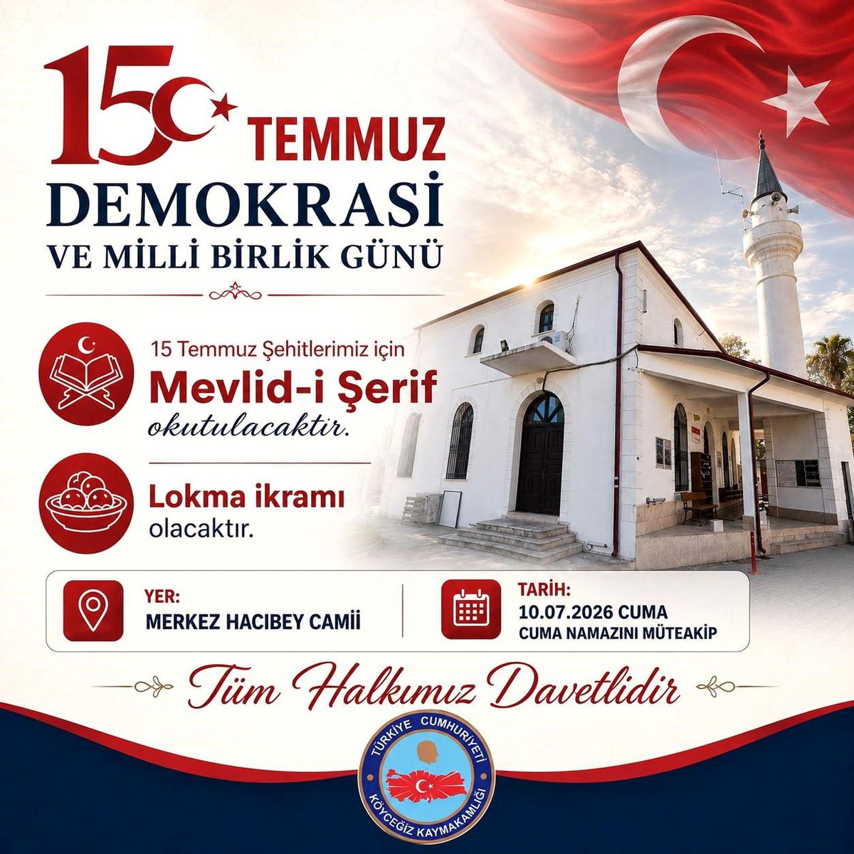 Köyceğiz'de Şehitler İçin Mevlid-i Şerif ve Lokma İkramı
