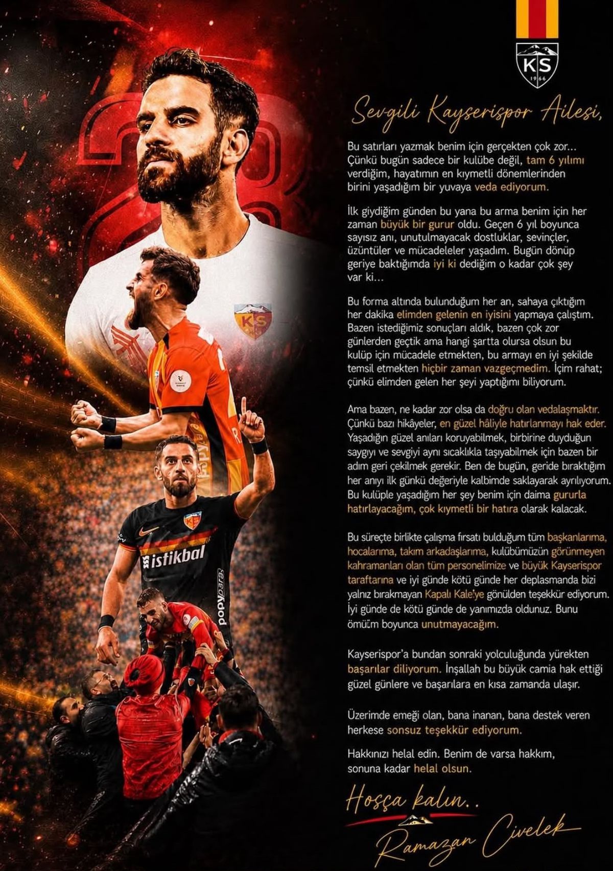 Ramazan Civelek Kayserispor formasıyla