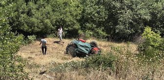 Samsun'da devrilen traktörden atlayan sürücü yaralandı
