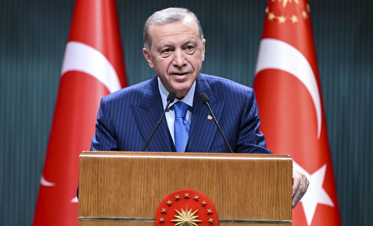 Cumhurbaşkanı Recep Tayyip Erdoğan konuşma yaparken