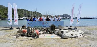 Fethiye'deki Göcek Halk Plajı'nda deniz dibi temizliği yapıldı