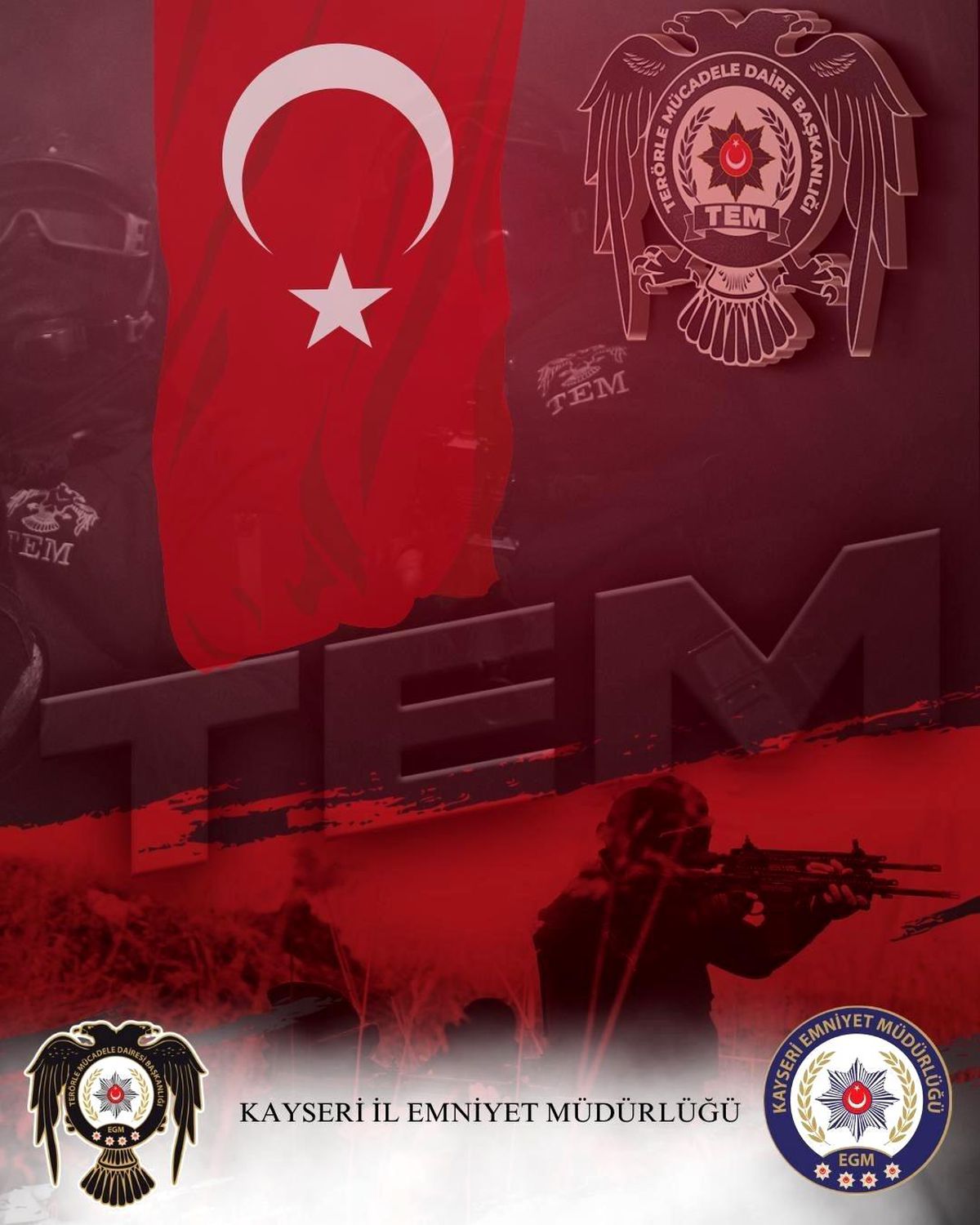 Kayseri'de FETÖ soruşturması kapsamında yakalanan şahıslarla ilgili polis operasyonu.