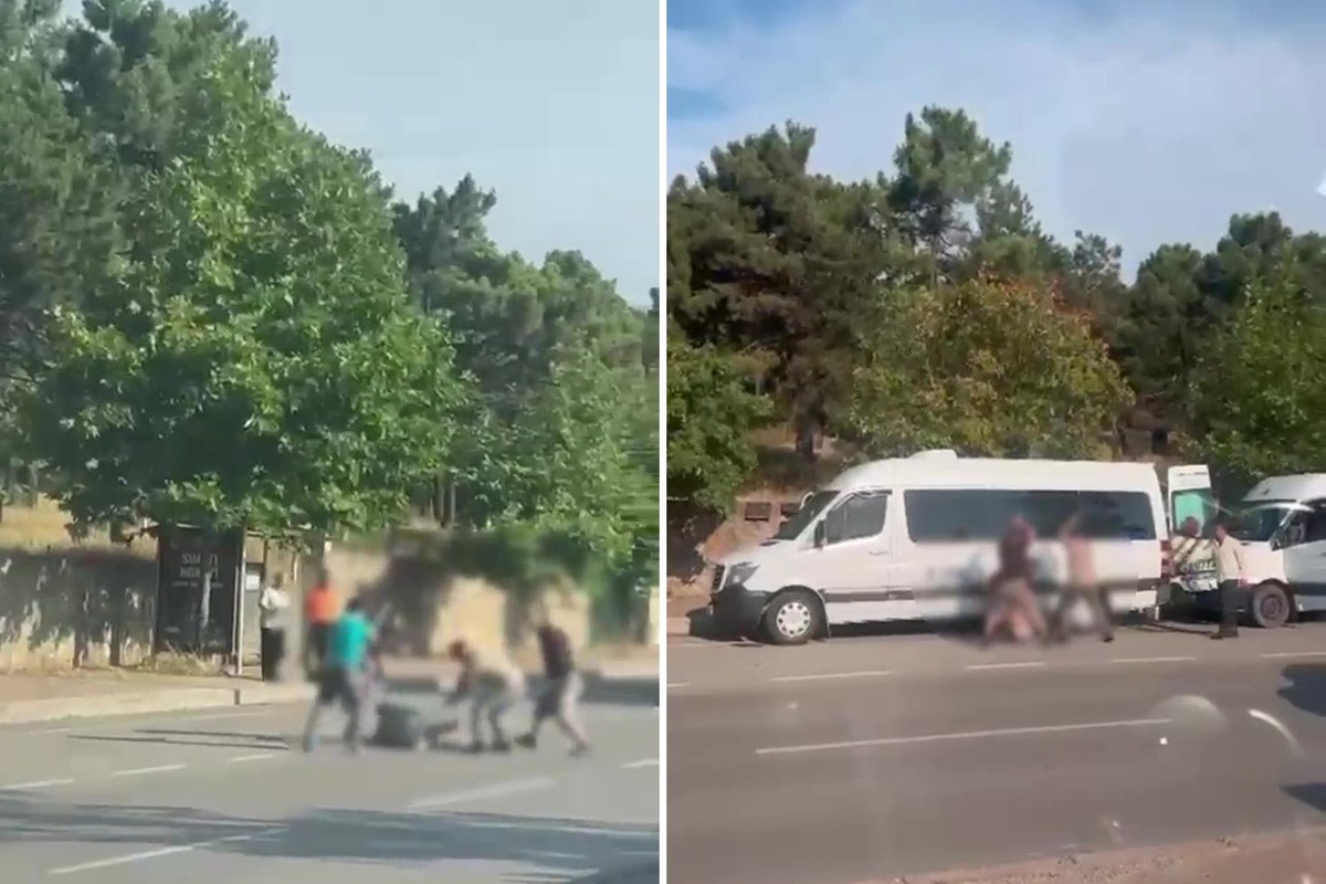 Gebze'de cadde ortasında dehşet anları: Demir sopalarla darbettiler