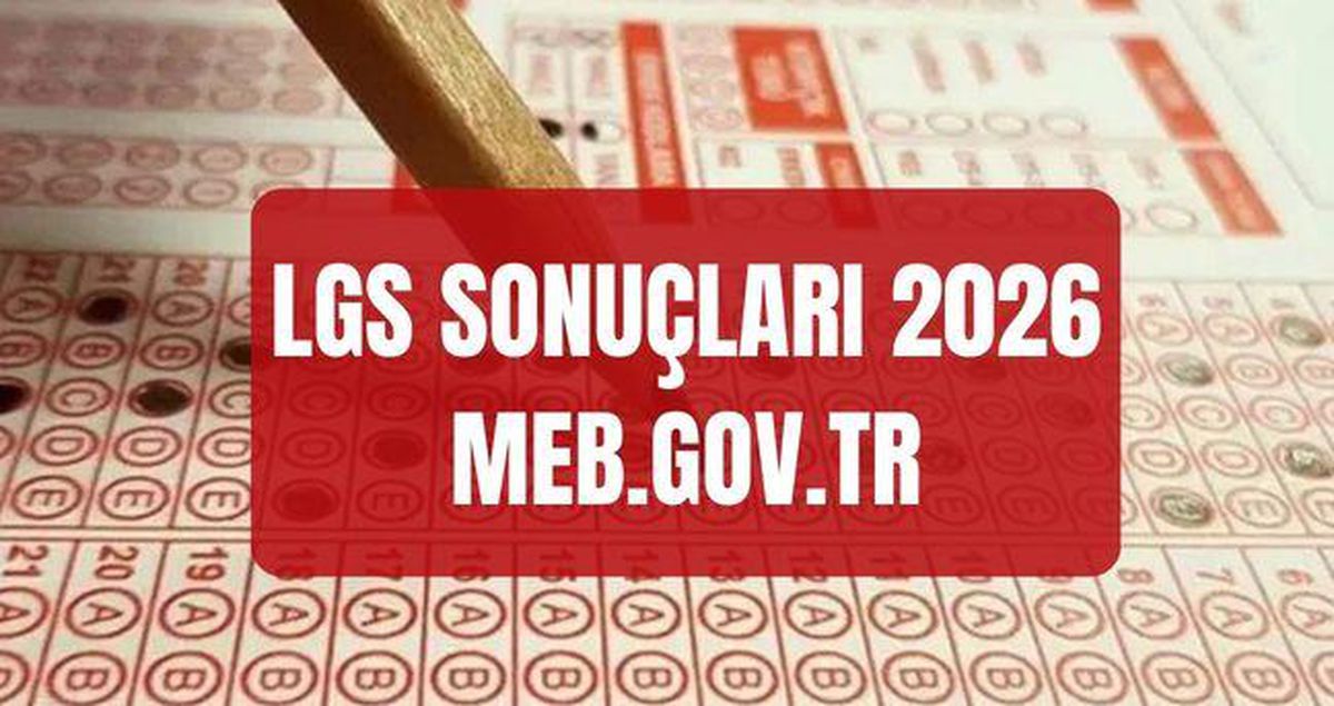 LGS 2026 sonuçları için MEB'in resmi web sitesini gösteren bir ekran görüntüsü.