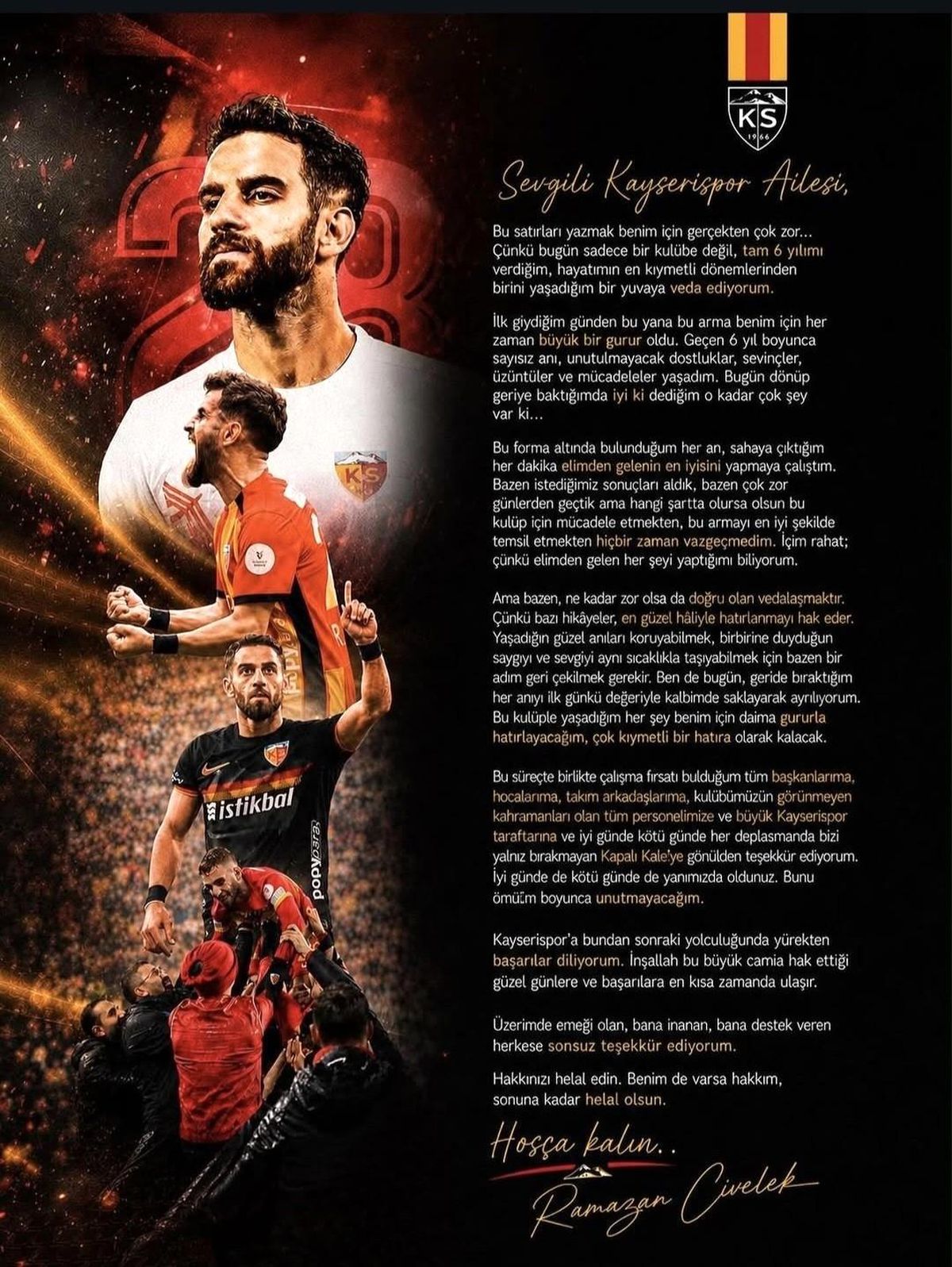 Ramazan Civelek Kayserispor formasıyla.