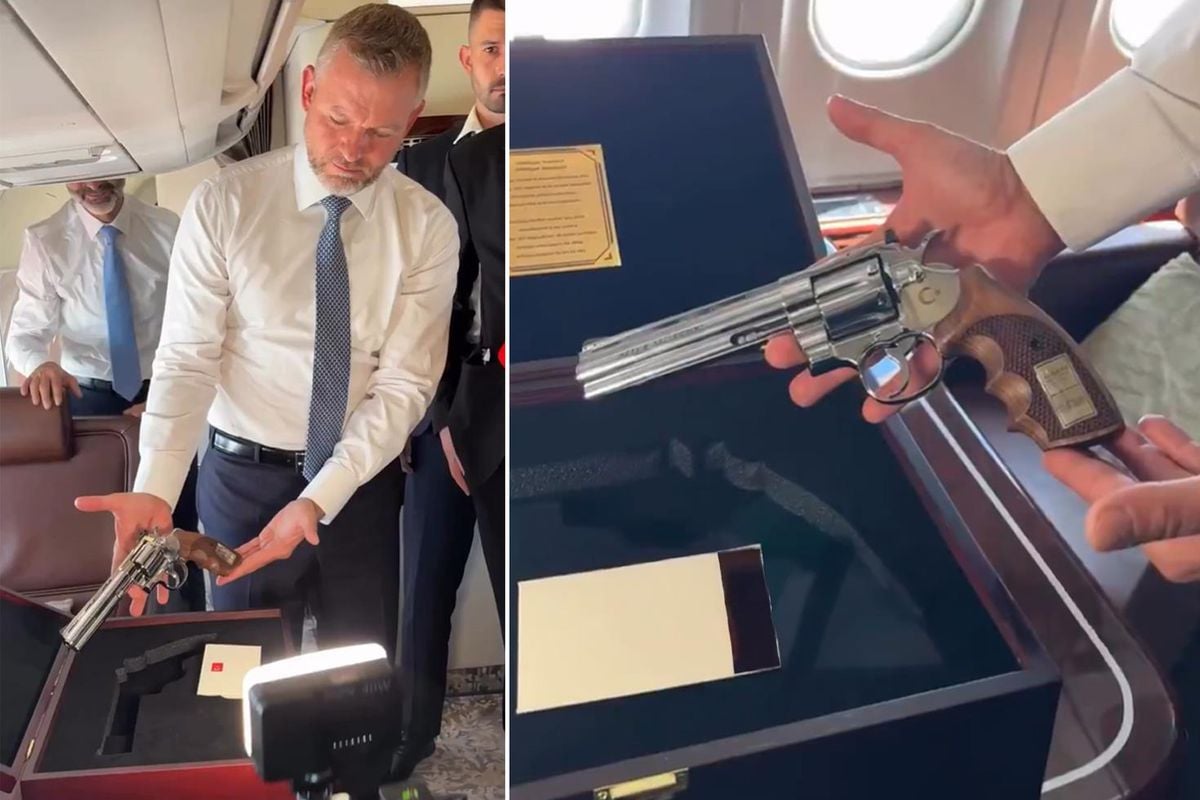 Slovakya Cumhurbaşkanı, Erdoğan'ın hediyesini gazetecilere gösterdi