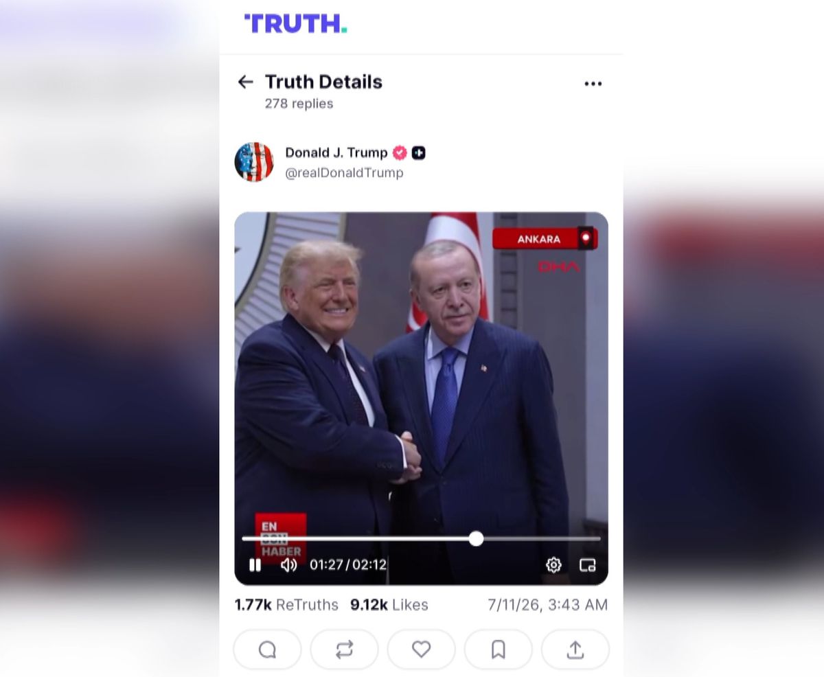 Trump, Erdoğan ile Ankara buluşmasını DHA görüntüleriyle paylaştı