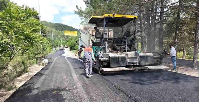 Gölcük Tabiat Parkı ile Dere Mahallesi arasındaki yol asfaltlanıyor
