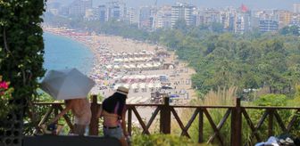 Antalya'da yüksek nem ve sıcaktan bunalanlar sahilleri doldurdu