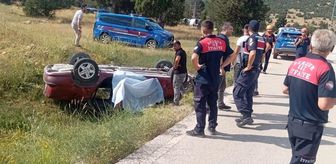 Burdur'da şarampole devrilen otomobilin sürücüsü öldü