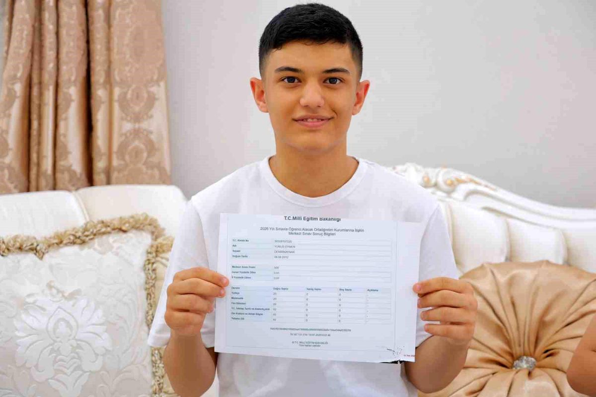 Kahramanmaraşlı depremzede LGS'de 500 tam puan aldı
