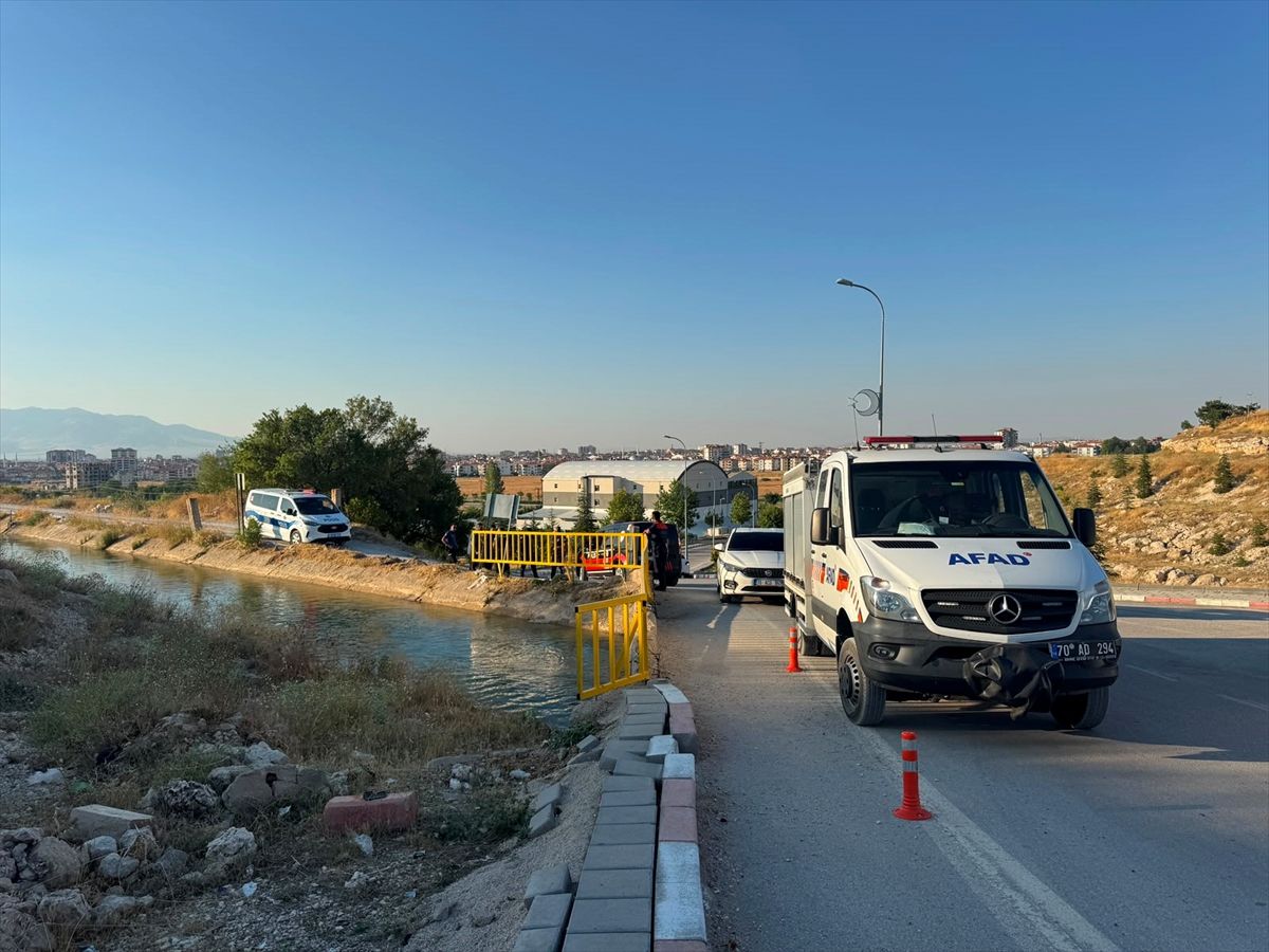 Karaman'da sulama kanalından kurtarılan çocuklar