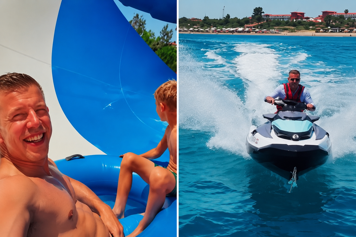 Macaristan Başbakanı Peter Magyar'ın Antalya'da jet ski sürerken çekilmiş fotoğrafı.