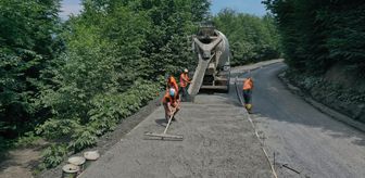 Ordu'da iki ilçeyi bağlayan güzergahta beton yol çalışması başladı