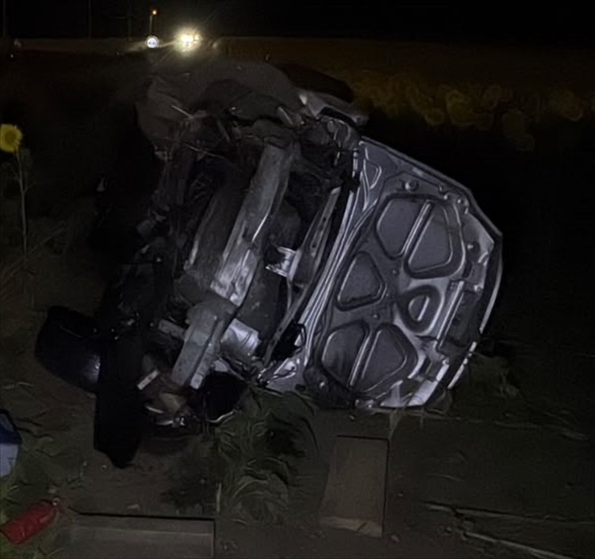 Tekirdağ'da tarlaya devrilen otomobildeki 5 kişi yaralandı