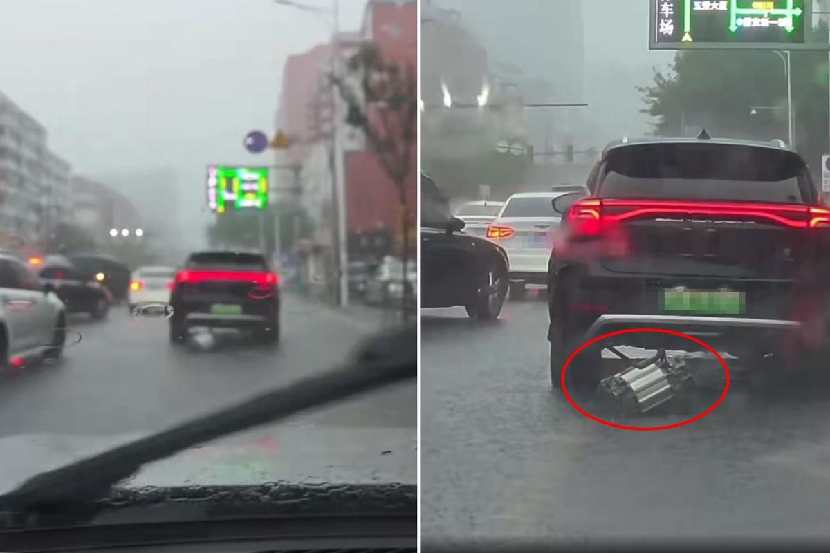 Dünya bu görüntüyü konuşuyor: Selde ilerlerken motoru mu düştü?