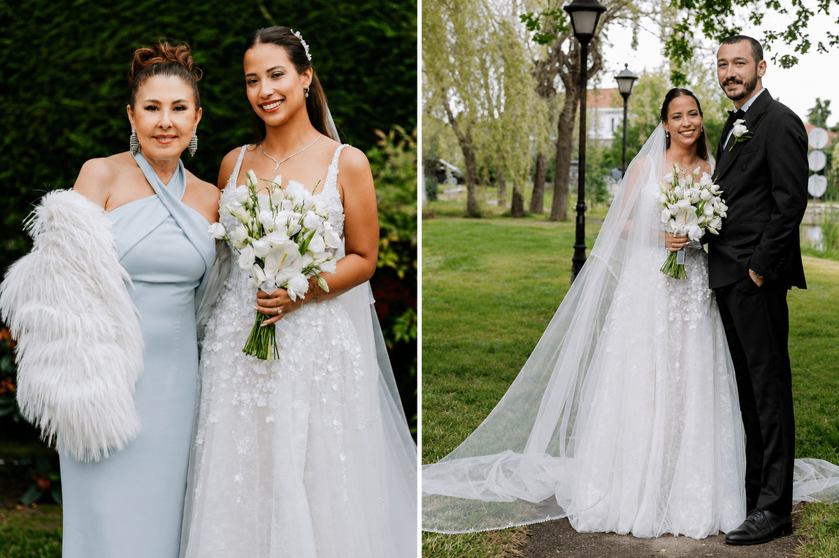 Sanatçı Nilüfer, kızı Ayşe Nazlı Yumlu ve damadı Batuhan Yağlıoğlu ile birlikte nikah töreninde.