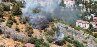 Sinop'ta Boyabat Kalesi eteklerinde çıkan örtü yangını söndürüldü