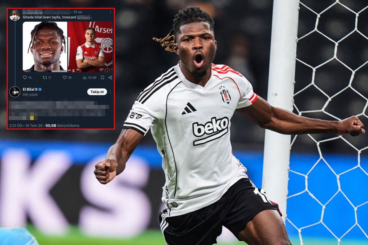 El Bilal Toure'nin sosyal medyada bir Beşiktaş taraftarına yanıt verdiği anı temsil eden görsel.