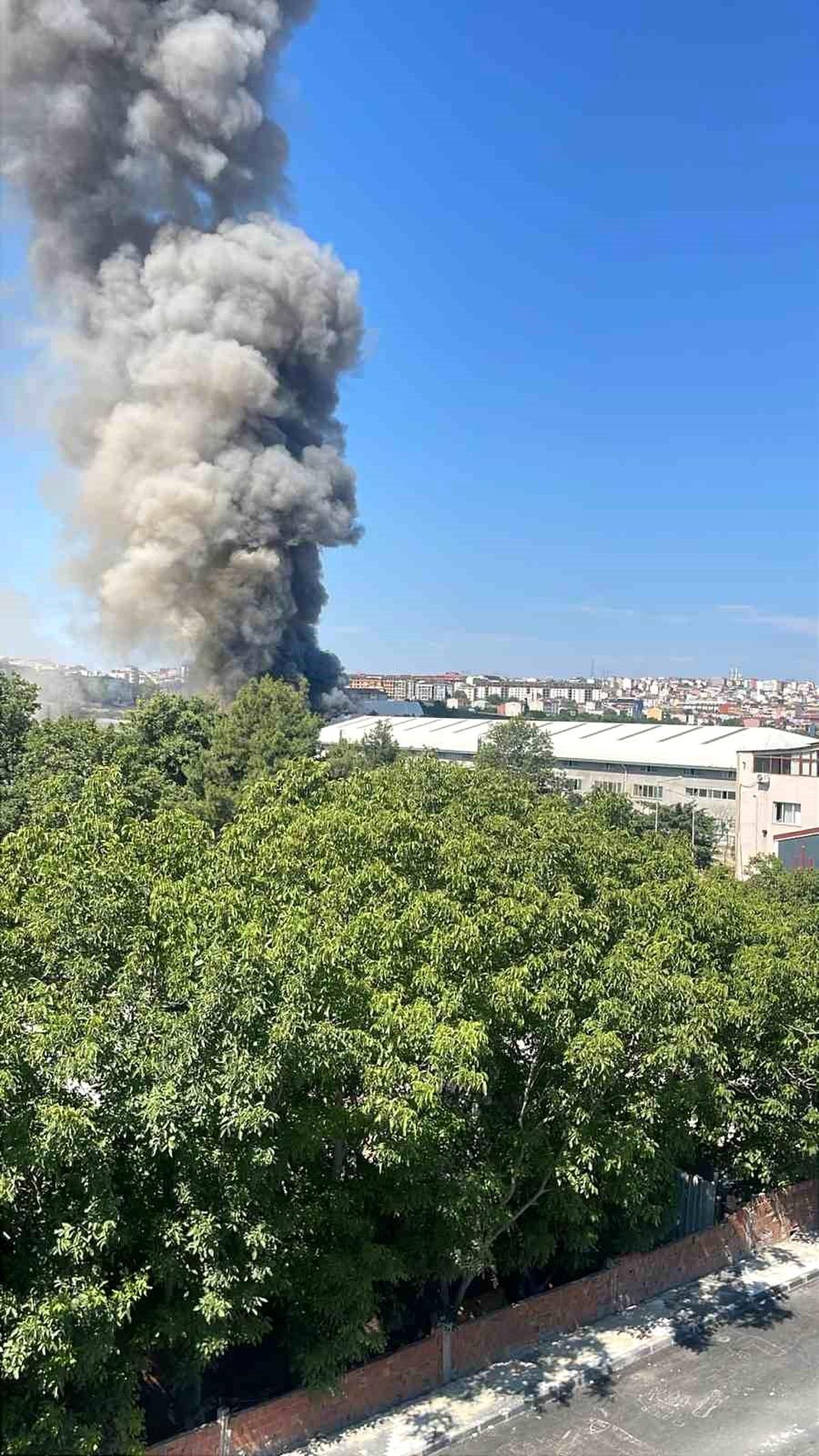 Arnavutköy'de sünger fabrikasında yangın