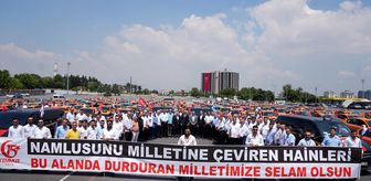 253 taksici Türk bayraklarıyla 15 Temmuz konvoyu düzenledi
