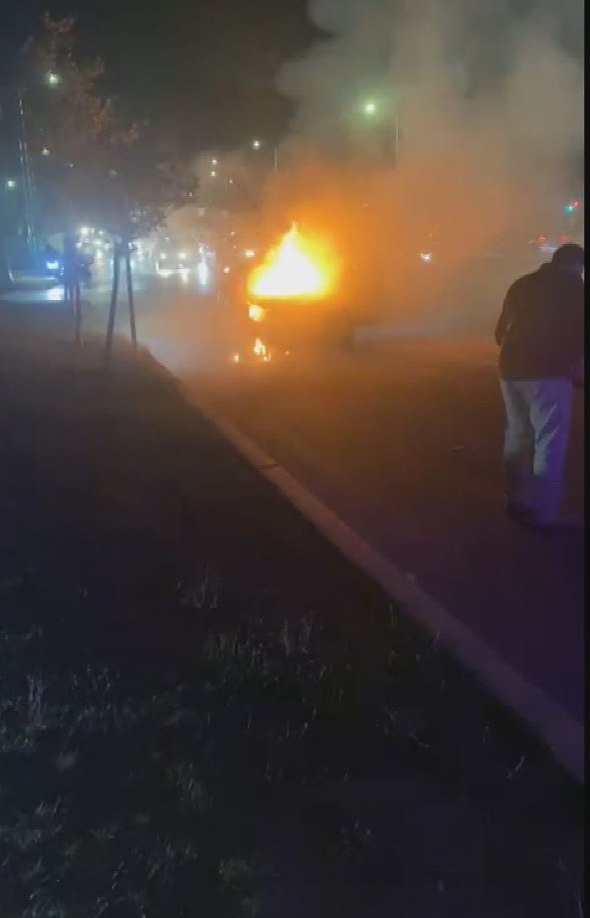 Arnavutköy'de otomobil alev aldı