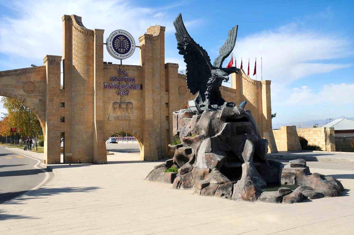 Atatürk Üniversitesi'nin bilimsel yayın başarısını gösteren bir grafik veya kampüs görüntüsü.