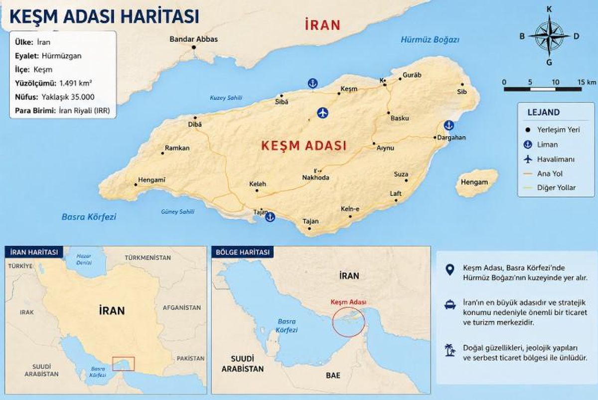 Keşm Adası nerede, hangi ülkede, Keşm Adası haritası ve konumu neresi?