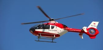 Mide kanaması geçiren hasta ambulans helikopterle hastaneye götürüldü