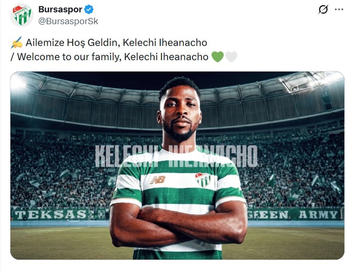 Bursaspor'un yeni transferi Kelechi Iheanacho