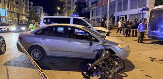 Çubuk'ta otomobille çarpışan motosiklet sürücüsü yaralandı